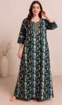 Women's 100% Cotton Floral Printed Maxi Dress | Round Neck | 3/4 Sleeves | Comfortable Relaxed Fit | Home, Casual & Daily Wear