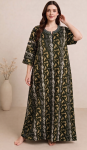 Women's 100% Cotton Printed Maxi Dress | Soft Breathable Fabric | Round Neck | 3/4 Sleeves | Relaxed Fit | Home & Everyday Wear